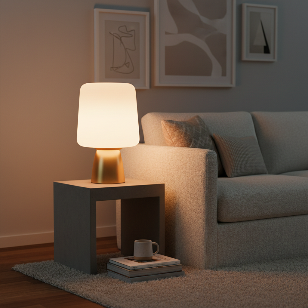 Lampe LED en ambiance salon